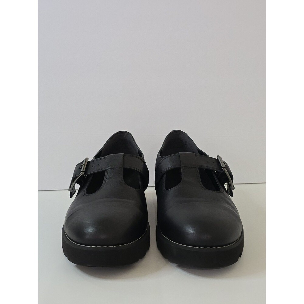 Vionic Black Leather Buckle Mary Jane Flats - Picture 2 of 13